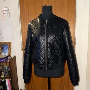 Black Quilted bomber jacket
